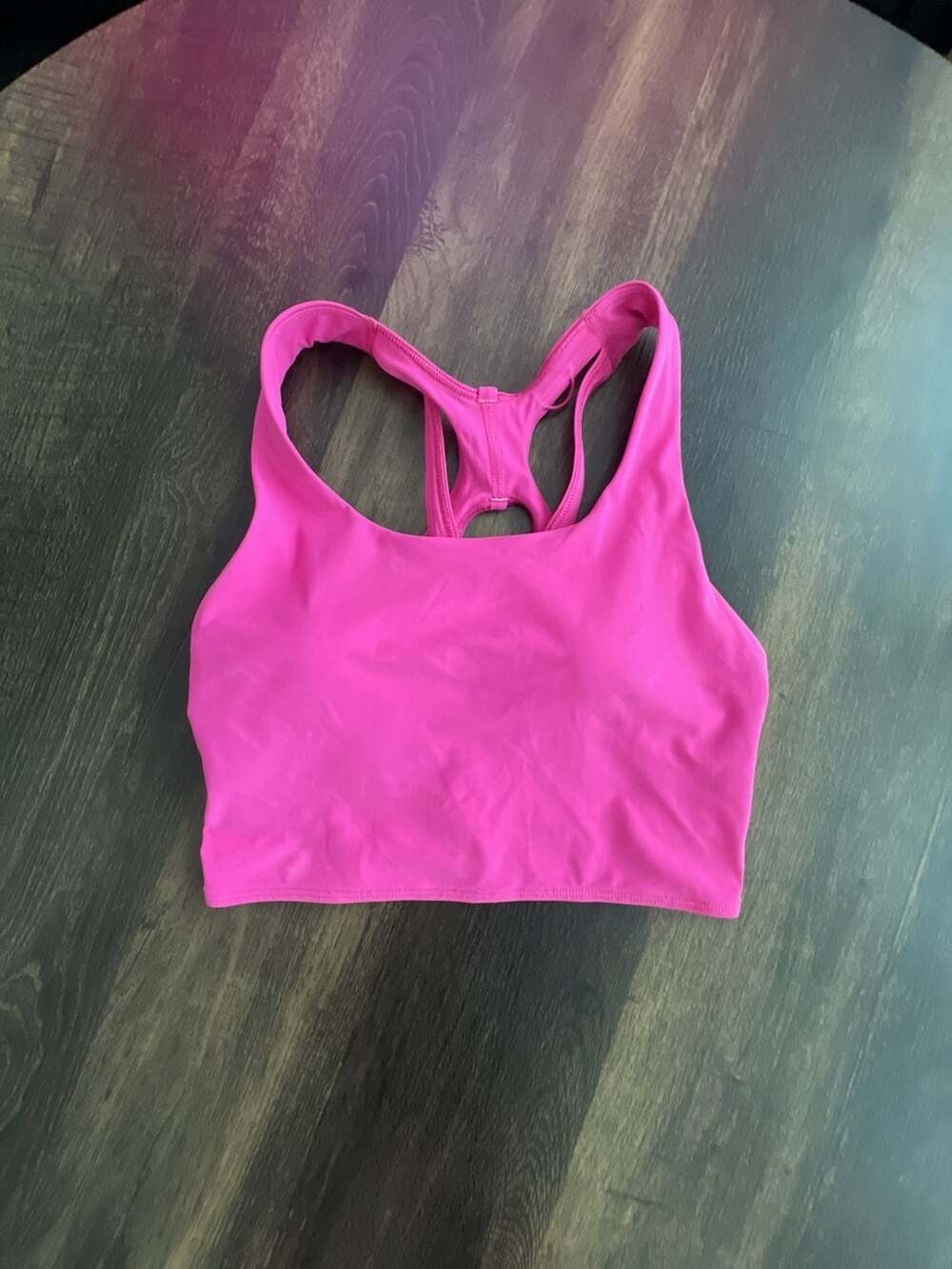 Lululemon Energy Bra Longline Strappy Pink Sports Bra